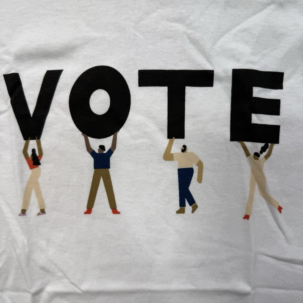 Mens S Madewell VOTE Graphic Unisex T Shirt White MC912 Crewneck Short Sleeve - Picture 2 of 9